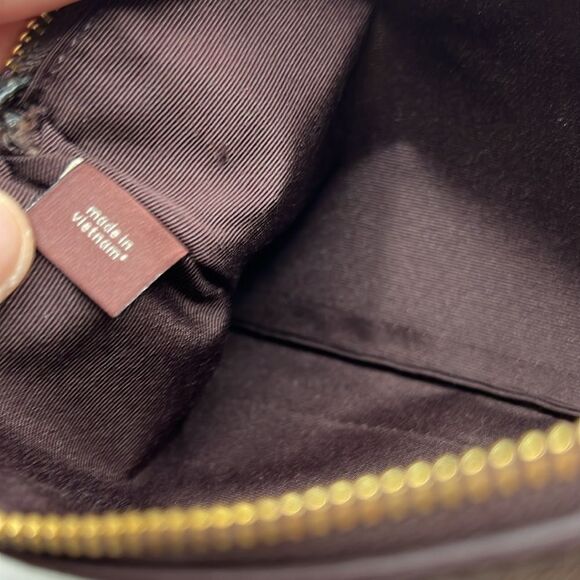 Coach Large Wristlet in Signature Jacquard with Stripe Brown/Pink Multi  F43009 - Picture 13 of 16